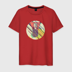 Винтажный геометрический дизайн с ананасом – Мужская футболка хлопок с принтом купить со скидкой в -20%