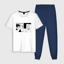 Мужская пижама с белой футболкой хлопок Aki Denji Power