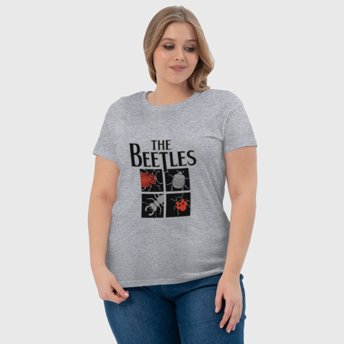 Женская футболка хлопок с принтом The Beatles - Жуки, фото #4