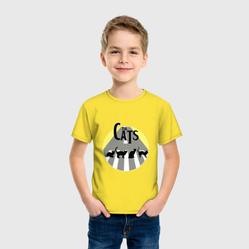 Детская футболка хлопок The Cats, цвет желтый - фото 3