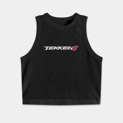 Женская укороченная майка-топ хлопок Tekken 8 - логотип