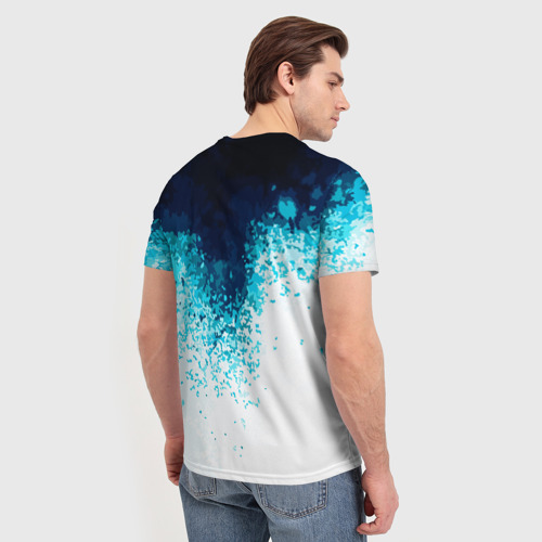 Мужская футболка 3D с принтом Угроза от носорога, вид сзади #2