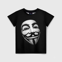 Детская футболка 3D Маска Анонимуса - Гай Фокс