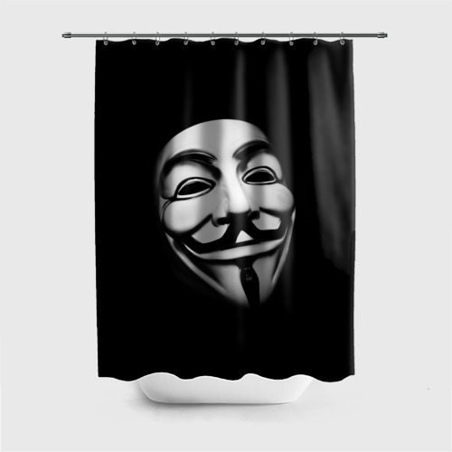 Штора 3D для ванной Маска Анонимуса - Гай Фокс