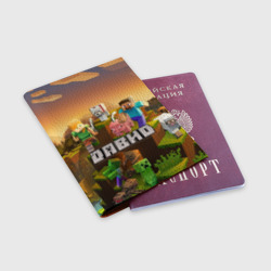 Обложка для паспорта матовая кожа Давид Minecraft - фото 2