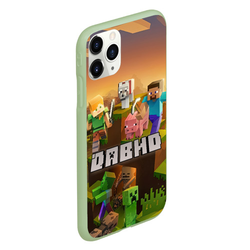 Чехол для iPhone 11 Pro матовый Давид Minecraft, цвет салатовый - фото 3