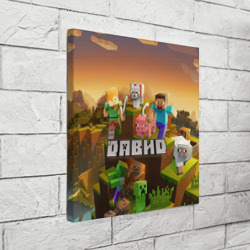 Холст квадратный Давид Minecraft - фото 2