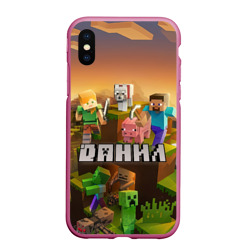 Чехол для iPhone XS Max матовый Данил Minecraft