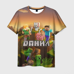 Мужская футболка 3D Данил Minecraft