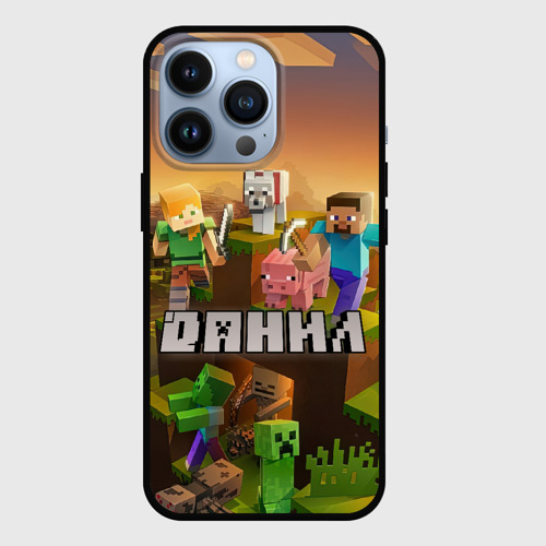 Чехол для iPhone 13 Pro Данил Minecraft, цвет черный