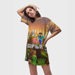 Платье-футболка 3D Дарья Minecraft - фото 2