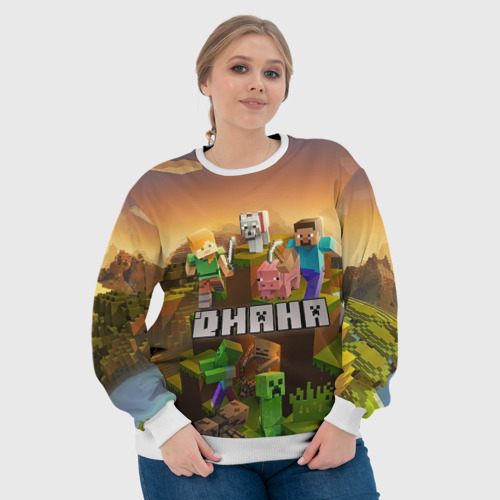 Женский свитшот 3D Диана Minecraft, цвет 3D печать - фото 6