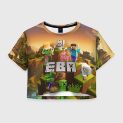 Женская футболка Crop-top 3D Ева Minecraft