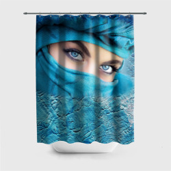 Штора 3D для ванной Синеглазая девушка в хиджабе
