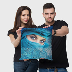 Подушка 3D Синеглазая девушка в хиджабе - фото 2