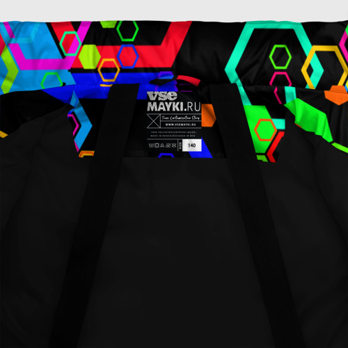 Зимняя куртка для мальчиков 3D с принтом Разноцветная геометрическая текстура, фото #5