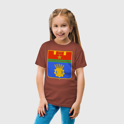Детская футболка хлопок Герб Волгограда, цвет кирпичный - фото 5