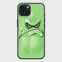 Чехол силиконовый для Apple iPhone 15 матовый Plants vs Zombies - Кабачок
