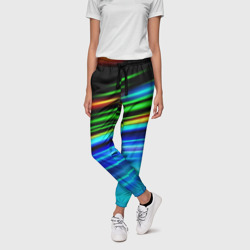 Абстрактные неоновые полосы – Женские брюки 3D с принтом купить