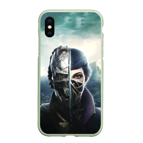 Чехол для iPhone XS Max матовый Dishonored - Эмили Колдуин, цвет салатовый