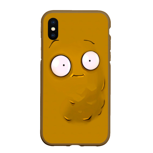 Чехол для iPhone XS Max матовый Plants vs Zombies Орешек, цвет коричневый