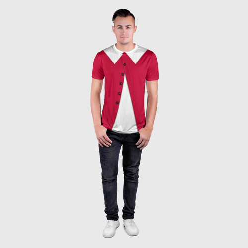Мужская футболка 3D Slim с принтом Новогодний костюм Буратино Красная курточка, вид сбоку #3