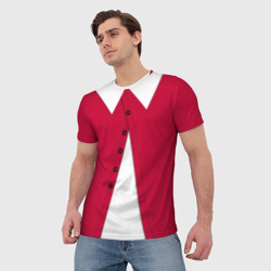Мужская футболка 3D Новогодний костюм Буратино Красная курточка - фото 2
