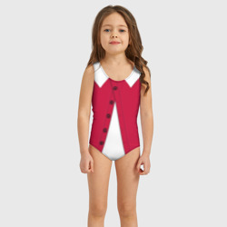 Детский купальник 3D Новогодний костюм Буратино Красная курточка