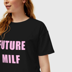 Женская футболка хлопок Oversize Future MILF - фото 2