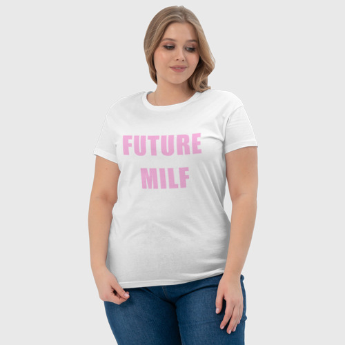 Женская футболка хлопок Future MILF, цвет белый - фото 6