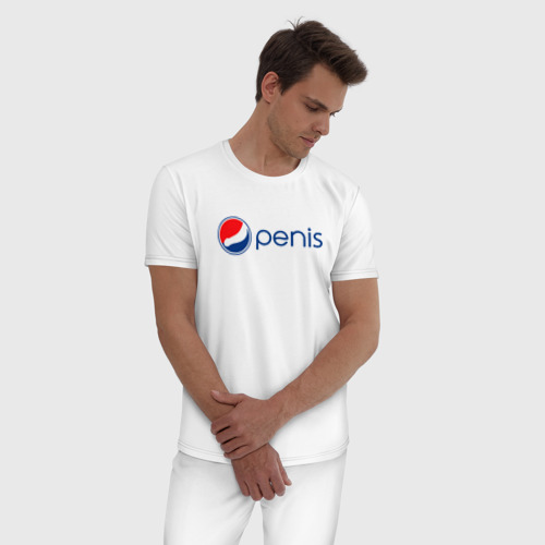 Мужская пижама хлопок Penis, цвет белый - фото 3