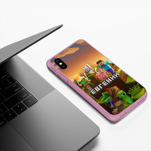 Чехол для iPhone XS Max матовый Евгений Minecraft, цвет розовый - фото 5