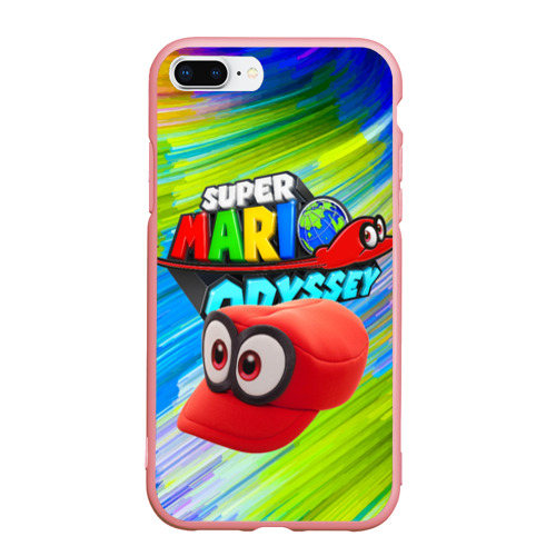 Чехол для iPhone 7Plus/8 Plus матовый Super Mario Odyssey - Nintendo - Бейсболка, цвет баблгам