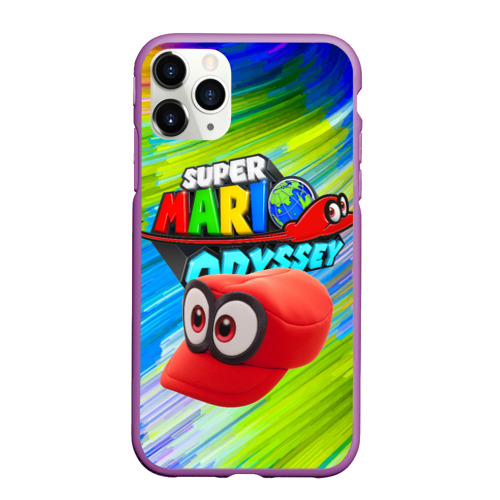 Чехол для iPhone 11 Pro Max матовый Super Mario Odyssey - Nintendo - Бейсболка, цвет фиолетовый