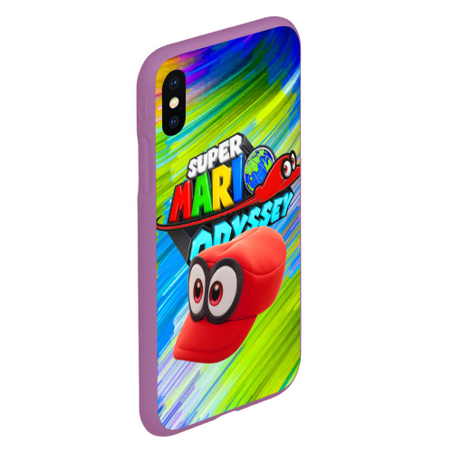 Чехол для iPhone XS Max матовый Super Mario Odyssey - Nintendo - Бейсболка, цвет фиолетовый - фото 3