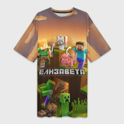 Платье-футболка 3D Елизавета Minecraft