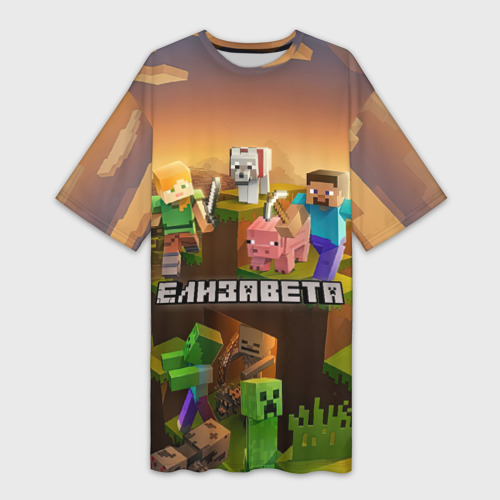 Платье-футболка 3D Елизавета Minecraft, цвет 3D печать