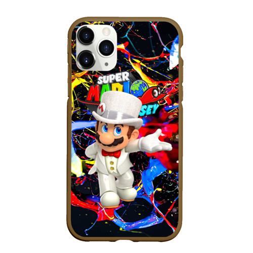Чехол для iPhone 11 Pro Max матовый Super Mario Odyssey - Nintendo - видеоигра, цвет коричневый