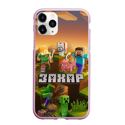 Чехол для iPhone 11 Pro Max матовый Захар Minecraft, цвет розовый