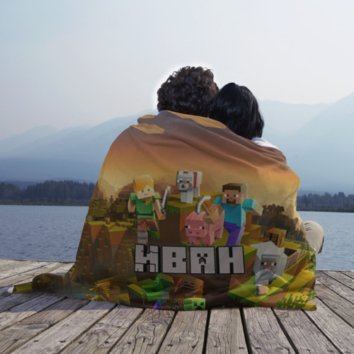 Плед 3D Иван Minecraft, цвет 3D (велсофт) - фото 3