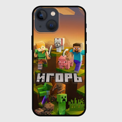 Чехол для iPhone 13 mini Игорь Minecraft