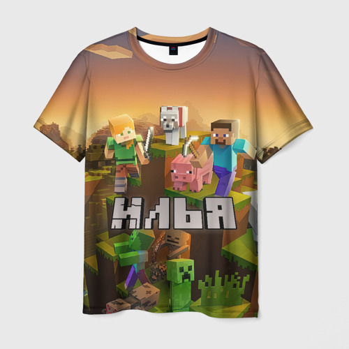 Мужская футболка 3D Илья Minecraft, цвет 3D печать