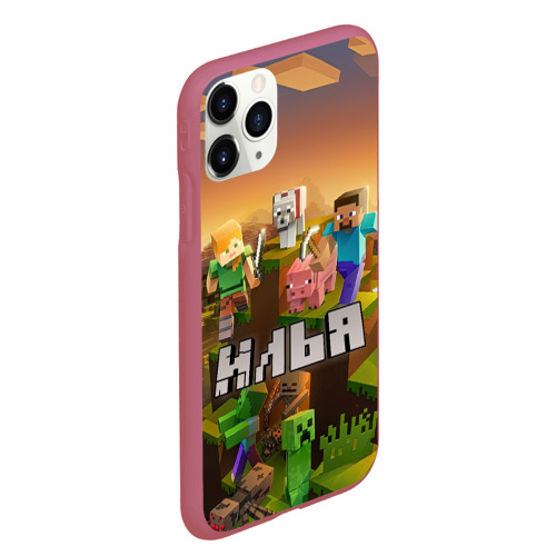 Чехол для iPhone 11 Pro Max матовый Илья Minecraft, цвет малиновый - фото 3