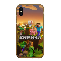 Чехол для iPhone XS Max матовый Кирилл Minecraft