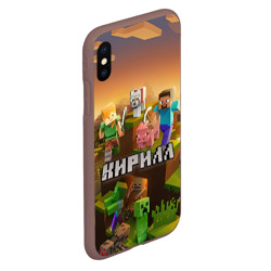 Чехол для iPhone XS Max матовый Кирилл Minecraft - фото 2