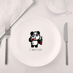 Набор: тарелка + кружка Час винишка с пандой - фото 2