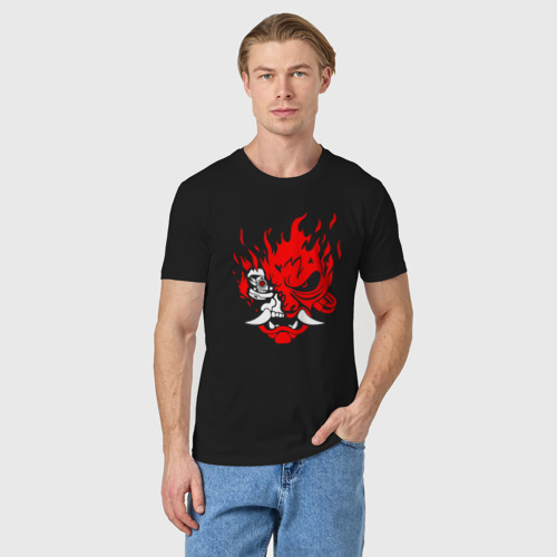 Мужская футболка хлопок Demon Oni - Cyberpunk 2077, цвет черный - фото 3