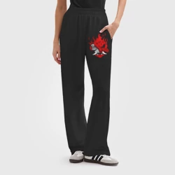 Женские брюки oversize без начеса хлопок Demon Oni - Cyberpunk 2077 - фото 2