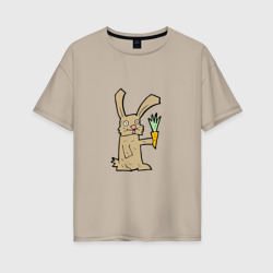 Женская футболка хлопок Oversize Rabbit & Carrot