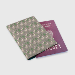 Обложка для паспорта матовая кожа Три забавных ламы среди кактусов - фото 2
